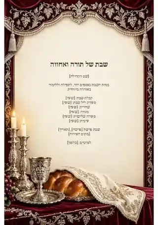 סדר שבת התאחדות — חגיגי ומעוטר