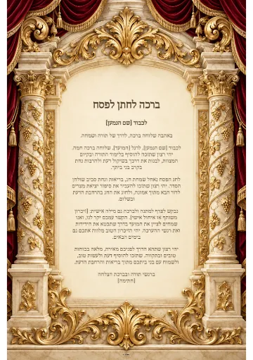 ברכה לחתן לפסח — עמודי שיש