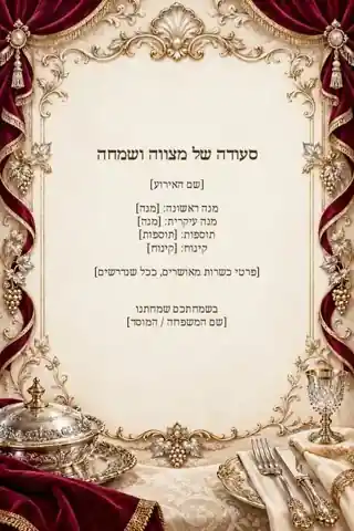 תפריט סעודת מצווה — קלאסי ומאוזן