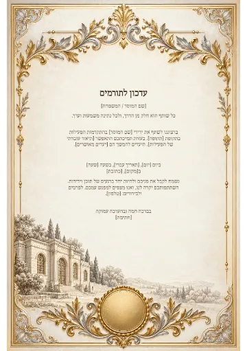 עדכון לתורמים — גפן מלכותית