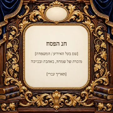 מדבקה למצות — חותם עץ וזהב