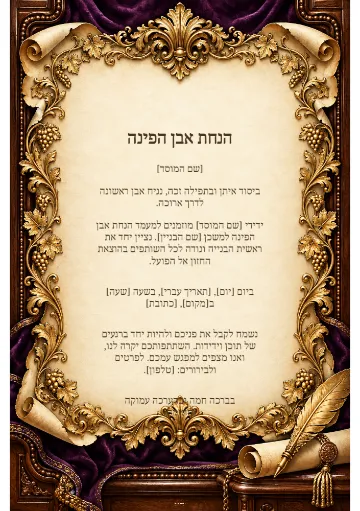 הנחת אבן הפינה — כינור ונבל