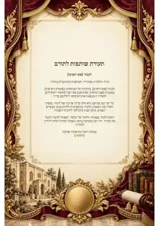 תעודת שותפות לתורם — צבעוני ועשיר
