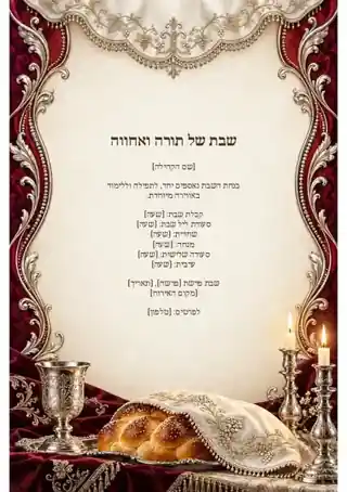 סדר שבת התאחדות — צבעוני ועשיר