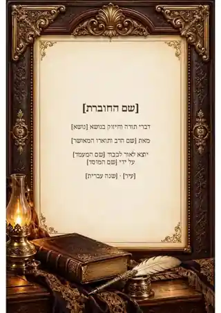 שער לחוברת דרשות — חגיגי ומעוטר