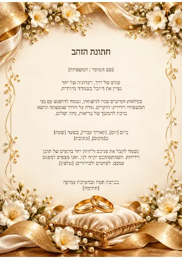חתונת הזהב — שערי עץ וזהב