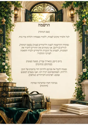 נפתחה ההרשמה — איגרת מפוארת