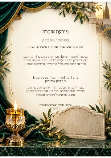 מודעת אזכרה — כתר הספיר