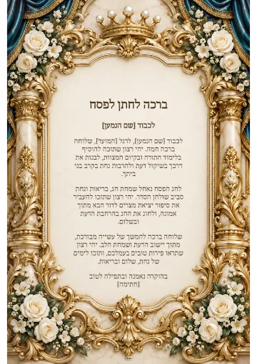 ברכה לחתן לפסח — פריחה מלכותית