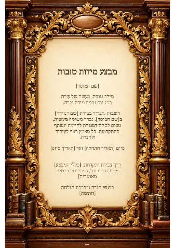 צומחים במידות טובות — שערי עץ וזהב