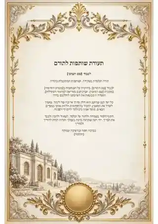 תעודת שותפות לתורם — קלאסי ומאוזן