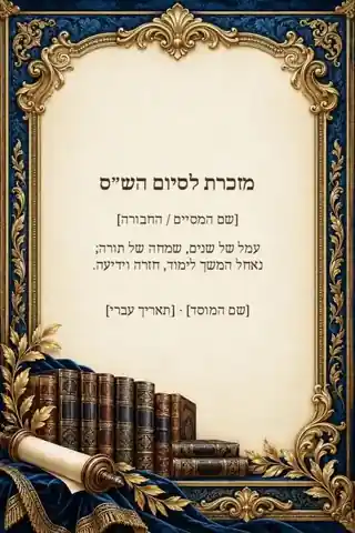 מזכרת לסיום הש״ס — חגיגי ומעוטר