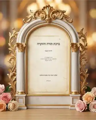 מכתב הוקרה לתורם — קשת שיש ופרחים