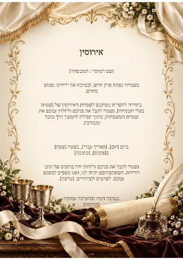 אירוסין — איגרת מפוארת