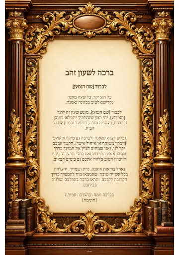 ברכה לשעון זהב — שערי עץ וזהב