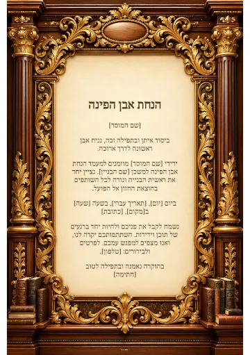 הנחת אבן הפינה — שערי עץ וזהב