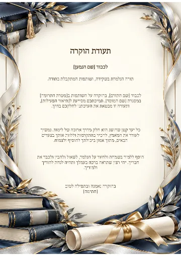 תעודת הוקרה — כינור ונבל