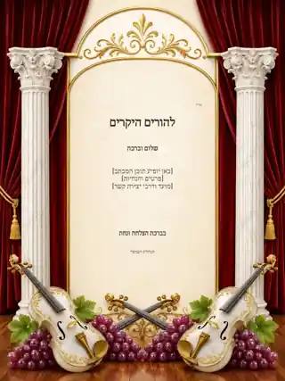 מכתב להורי התלמידים — מסגרת כלי נגינה ופירות