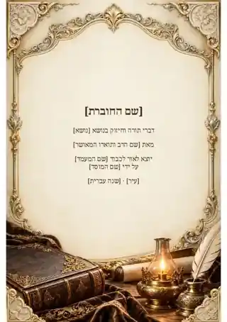שער לחוברת דרשות — קלאסי ומאוזן