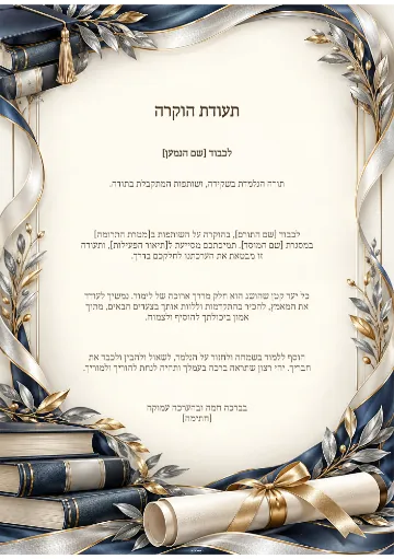תעודת הוקרה — שערי ירושלים