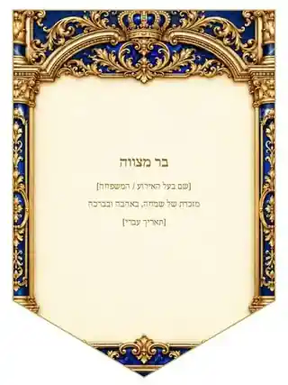 שערי מלכות — כחול וזהב — דגלון