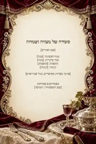 תפריט סעודת מצווה — צבעוני ועשיר