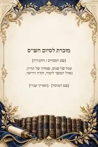 מזכרת לסיום הש״ס — קלאסי ומאוזן