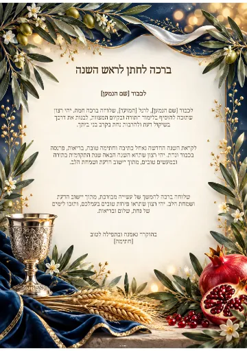 ברכה לחתן לראש השנה — שערי ירושלים