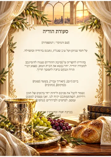 סעודת הודיה — כתר הספיר