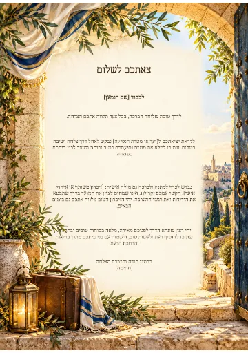 צאתכם לשלום — שערי ירושלים