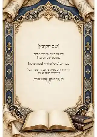 שער לקובץ חידושי תורה — קלאסי ומאוזן