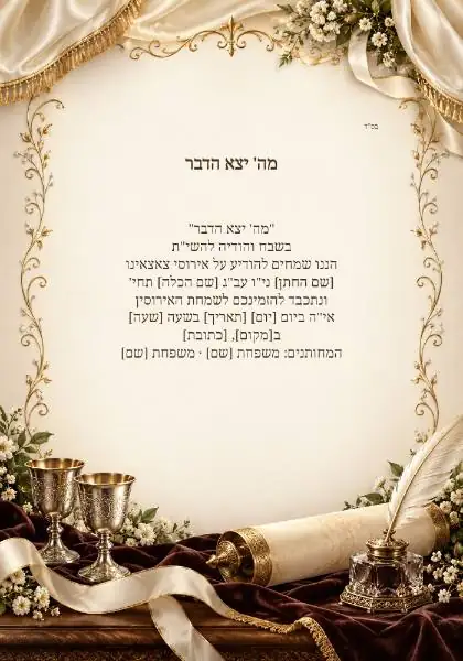 אירוסין ותנאים — עיצוב נושאי מקורי