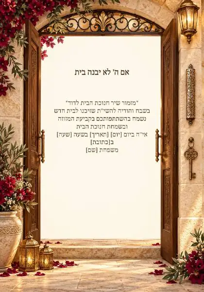 חנוכת הבית — עיצוב נושאי מקורי