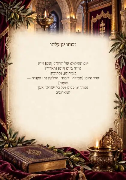 הילולא — עיצוב נושאי מקורי
