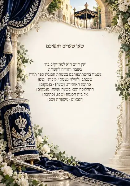 הכנסת ספר תורה — עיצוב נושאי מקורי