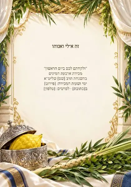 מכירת ארבעת המינים — עיצוב נושאי מקורי