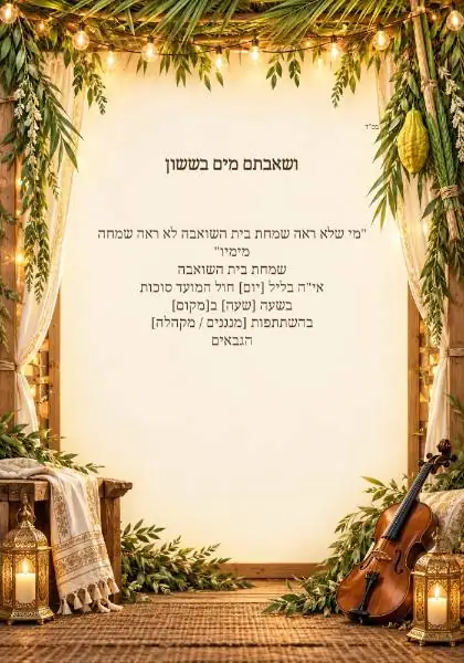 שמחת בית השואבה — עיצוב נושאי מקורי