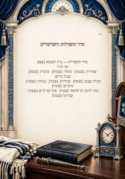 תפילות וזמני היום — עיצוב נושאי מקורי