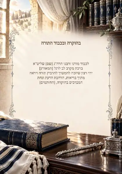 ברכות לרבנים — עיצוב נושאי מקורי