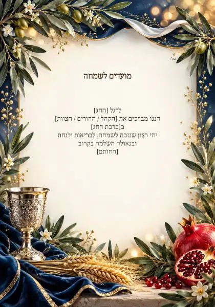 ברכות לחגים ומעגל השנה — עיצוב נושאי מקורי
