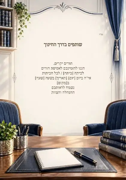 אסיפת הורים — עיצוב נושאי מקורי