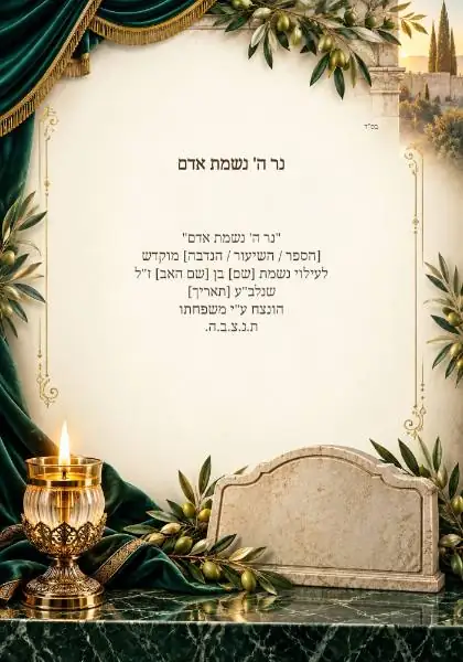 הקדשה והנצחה — עיצוב נושאי מקורי